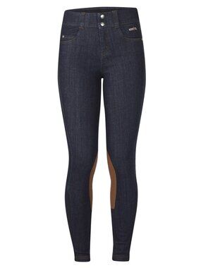 Kerrits Activewear Kids Stretch Denim Knee Patch Riding Breech Size LDENIM / L